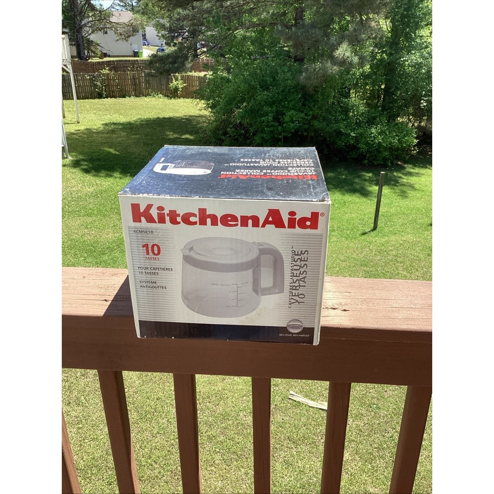 Kitchen Aid 10 Cup Glass Pot Carafe White Good Condition With Box
